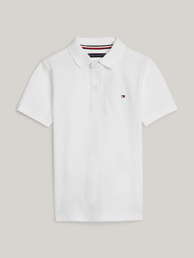 white adaptive regular fit polo for boys tommy hilfiger