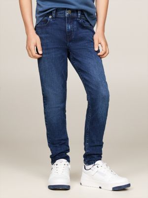 blue scanton y slim faded jeans for boys tommy hilfiger