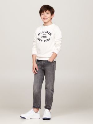 TOM TAILOR Baggy Fit jeans voor jongens en kinderen, 10219 - Used Mid Stone Grey Denim, 146