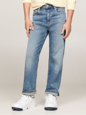 blue baggy vintage wash jeans for boys tommy hilfiger