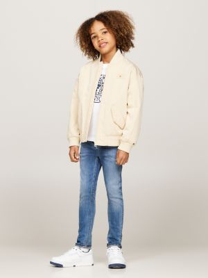 blauw scanton y slim faded jeans voor jongens - tommy hilfiger