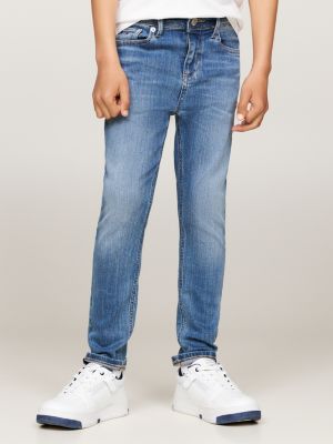 blauw scanton y slim faded jeans voor jongens - tommy hilfiger