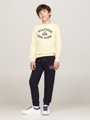 yellow hilfiger monotype flock logo sweatshirt for boys tommy hilfiger