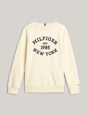 yellow hilfiger monotype flock logo sweatshirt for boys tommy hilfiger