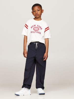 pantaloni cargo relaxed fit larghi blu da bambini tommy hilfiger