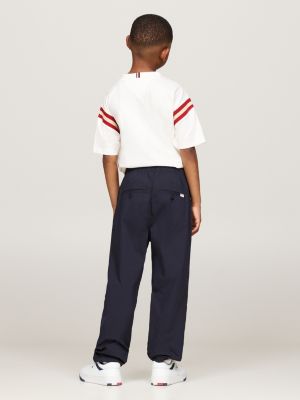 pantaloni cargo relaxed fit larghi blu da bambini tommy hilfiger