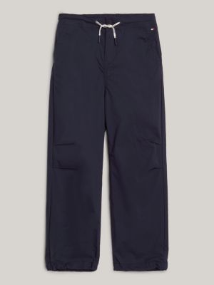 pantaloni cargo relaxed fit larghi blu da bambini tommy hilfiger