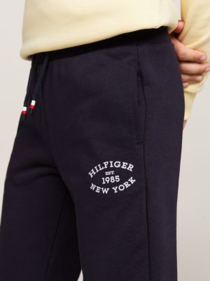 blue hilfiger monotype flocked logo joggers for boys tommy hilfiger