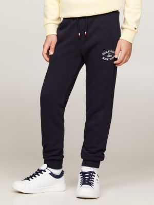 blau hilfiger monotype jogginghose mit flock-logo für jungen - tommy hilfiger