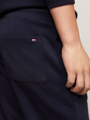 shorts sportivi hilfiger monotype con logo blu da bambini tommy hilfiger