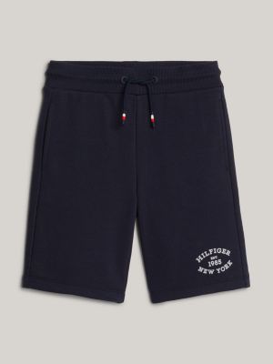 Hilfiger Monotype Flock Logo Sweat Shorts Blue Tommy Hilfiger