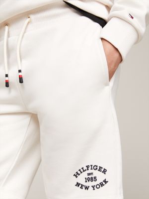 white hilfiger monotype flock logo sweat shorts for boys tommy hilfiger