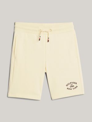 Hilfiger Monotype Flock Logo Sweat Shorts | Yellow | Tommy Hilfiger