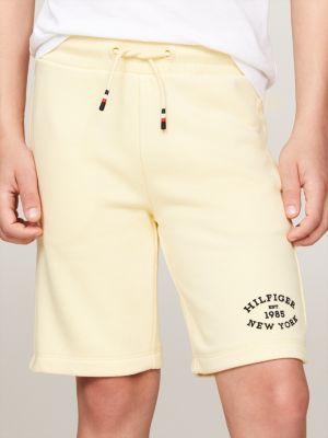 shorts sportivi hilfiger monotype con logo giallo da bambini tommy hilfiger