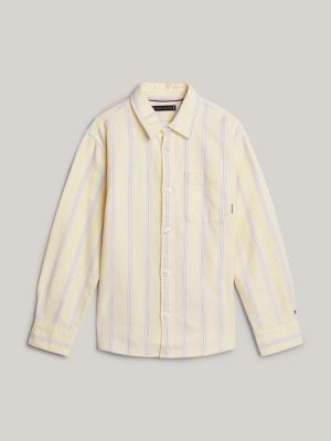 camicia hilfiger monotype a righe giallo da bambini tommy hilfiger