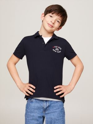 polo hilfiger monotype regular fit con logo blue da bambini tommy hilfiger