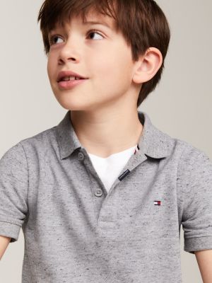 grey hilfiger monotype mélange regular fit polo for boys tommy hilfiger