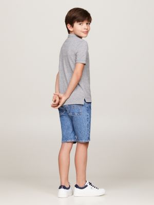 grey hilfiger monotype mélange regular fit polo for boys tommy hilfiger