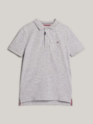 grey hilfiger monotype mélange regular fit polo for boys tommy hilfiger