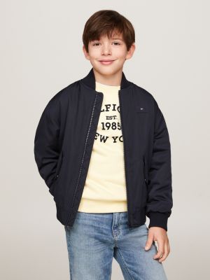 bomber hilfiger monotype imbottito con logo blue da bambini tommy hilfiger