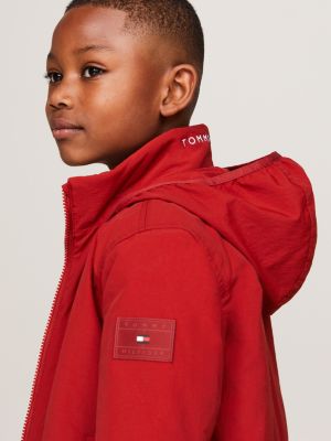 giubbino imbottito essential con zip rosso da bambini tommy hilfiger