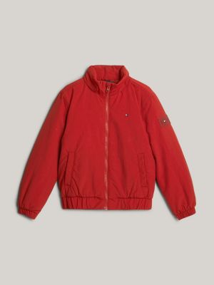 giubbino imbottito essential con zip rosso da bambini tommy hilfiger