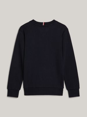 blue adaptive terry-sweatshirt mit logo für jungen - tommy hilfiger
