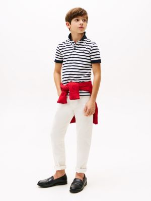 multi flag embroidery regular fit polo shirt for boys tommy hilfiger