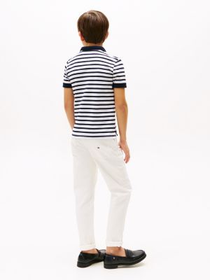 multi flag embroidery regular fit polo shirt for boys tommy hilfiger