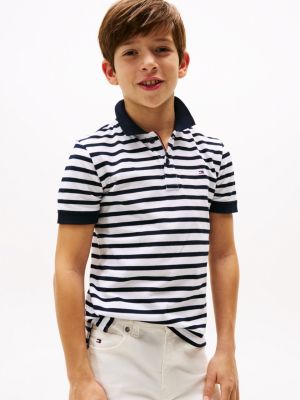 multi polo-shirt mit kontrast-besatz für jungen - tommy hilfiger