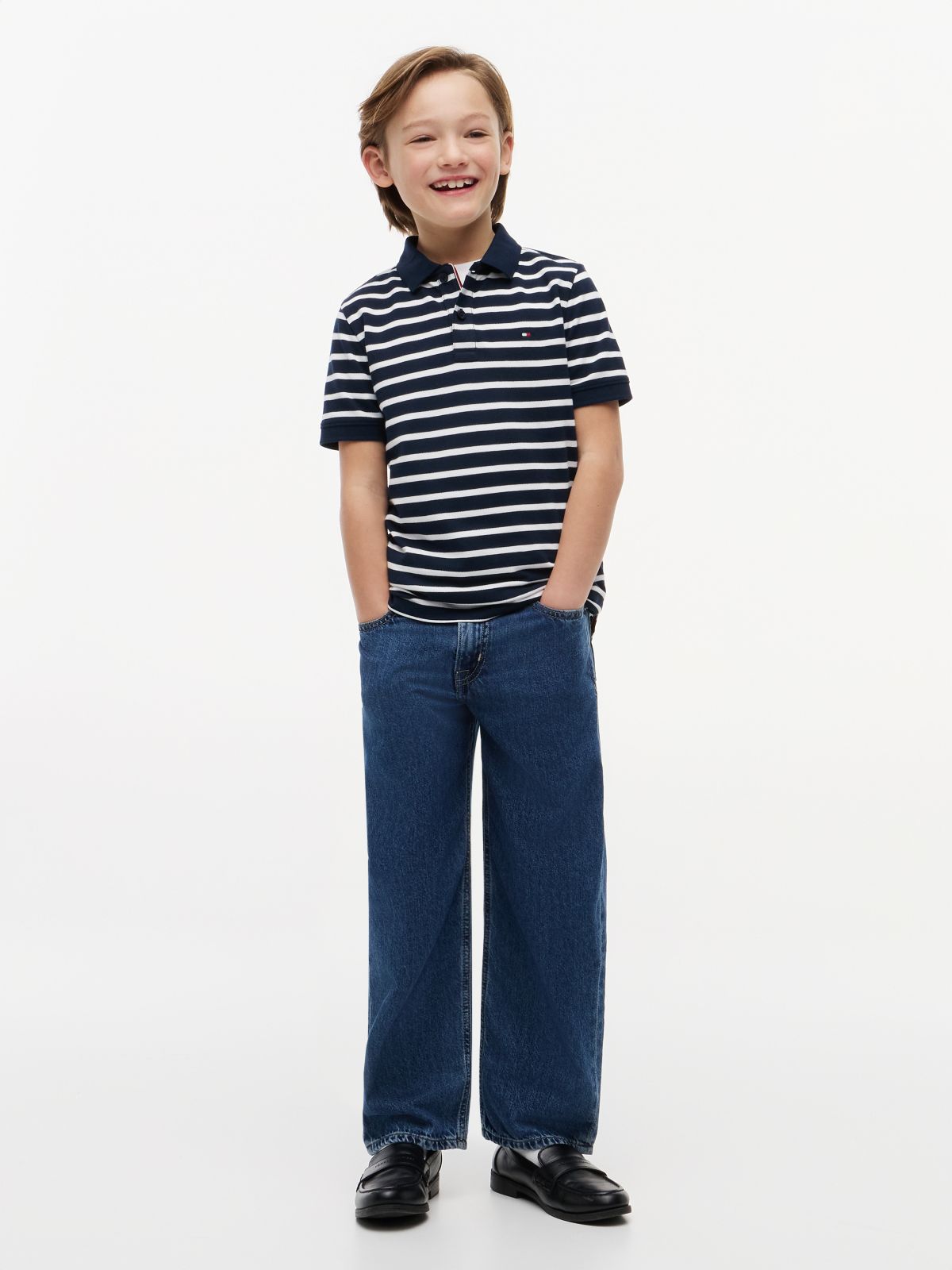 Essential Flag Embroidery Pique Polo Shirt — Multi