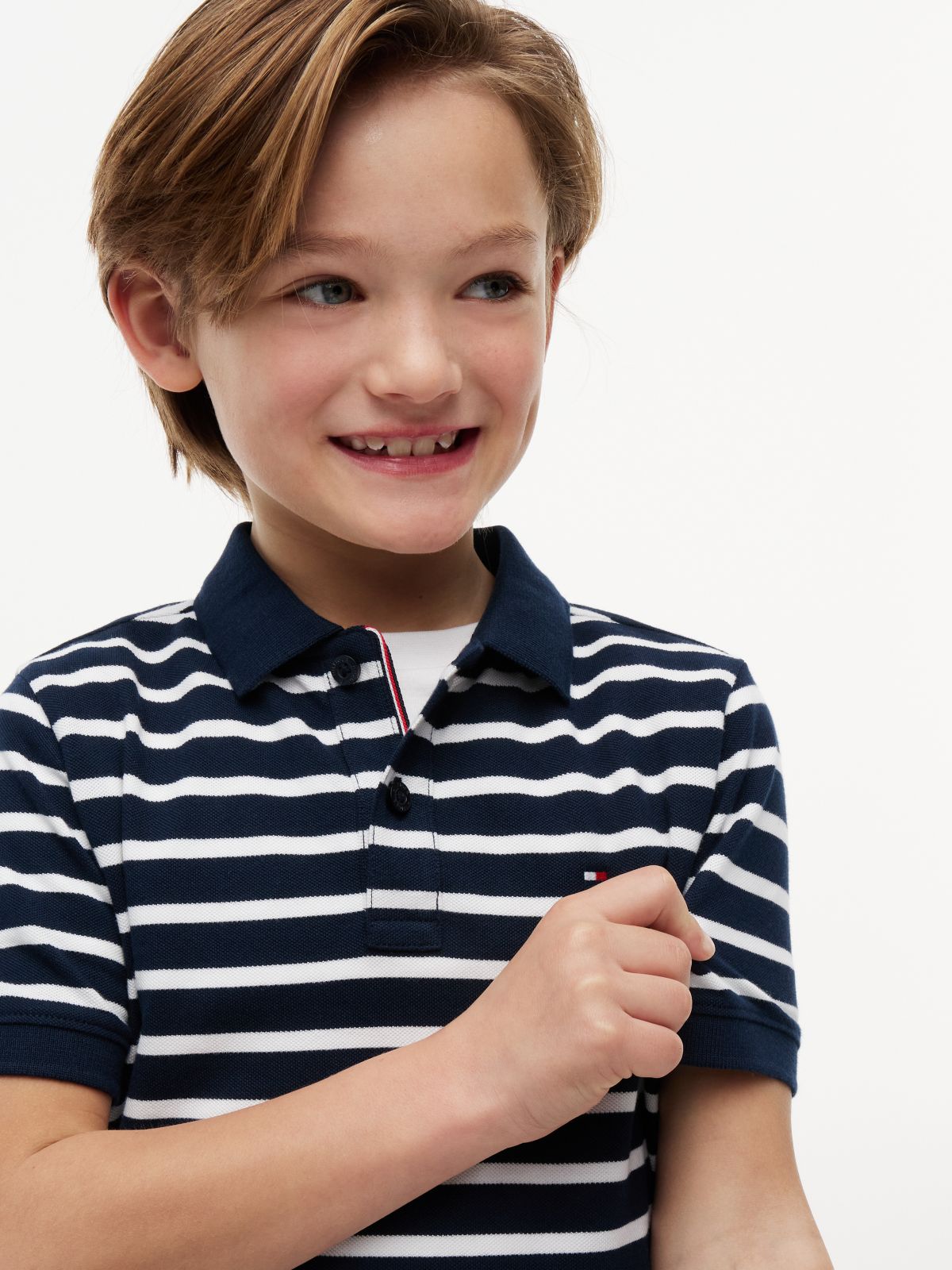 Essential Flag Embroidery Pique Polo Shirt — Multi