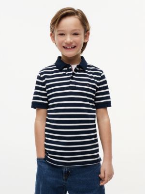 blue essential regular fit flag embroidery polo shirt for boys tommy hilfiger
