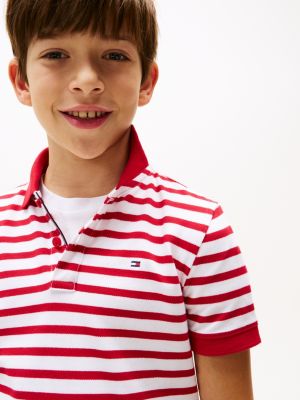 multi flag embroidery regular fit polo shirt for boys tommy hilfiger