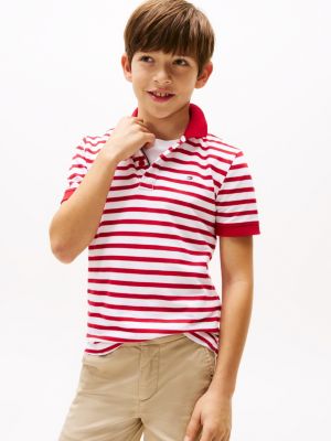 multi flag embroidery regular fit polo shirt for boys tommy hilfiger