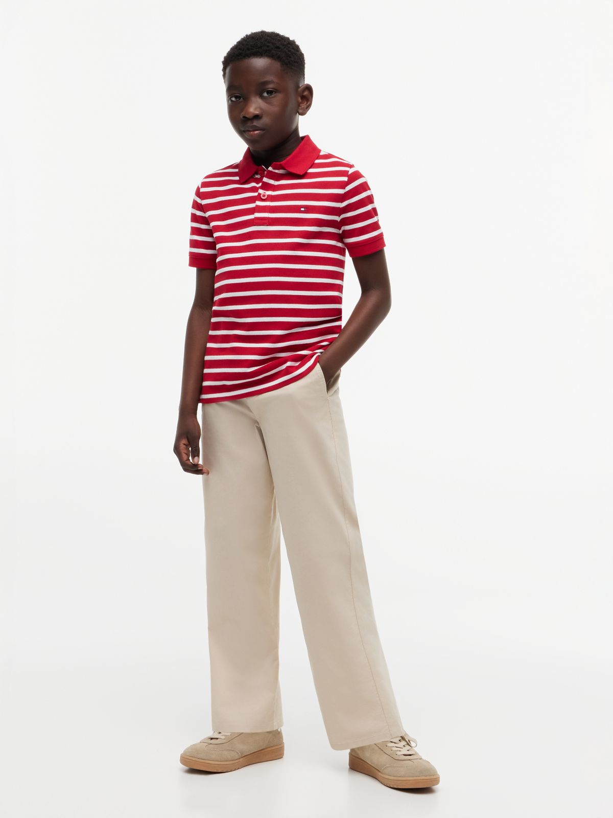 Essential Flag Embroidery Pique Polo Shirt — Multi