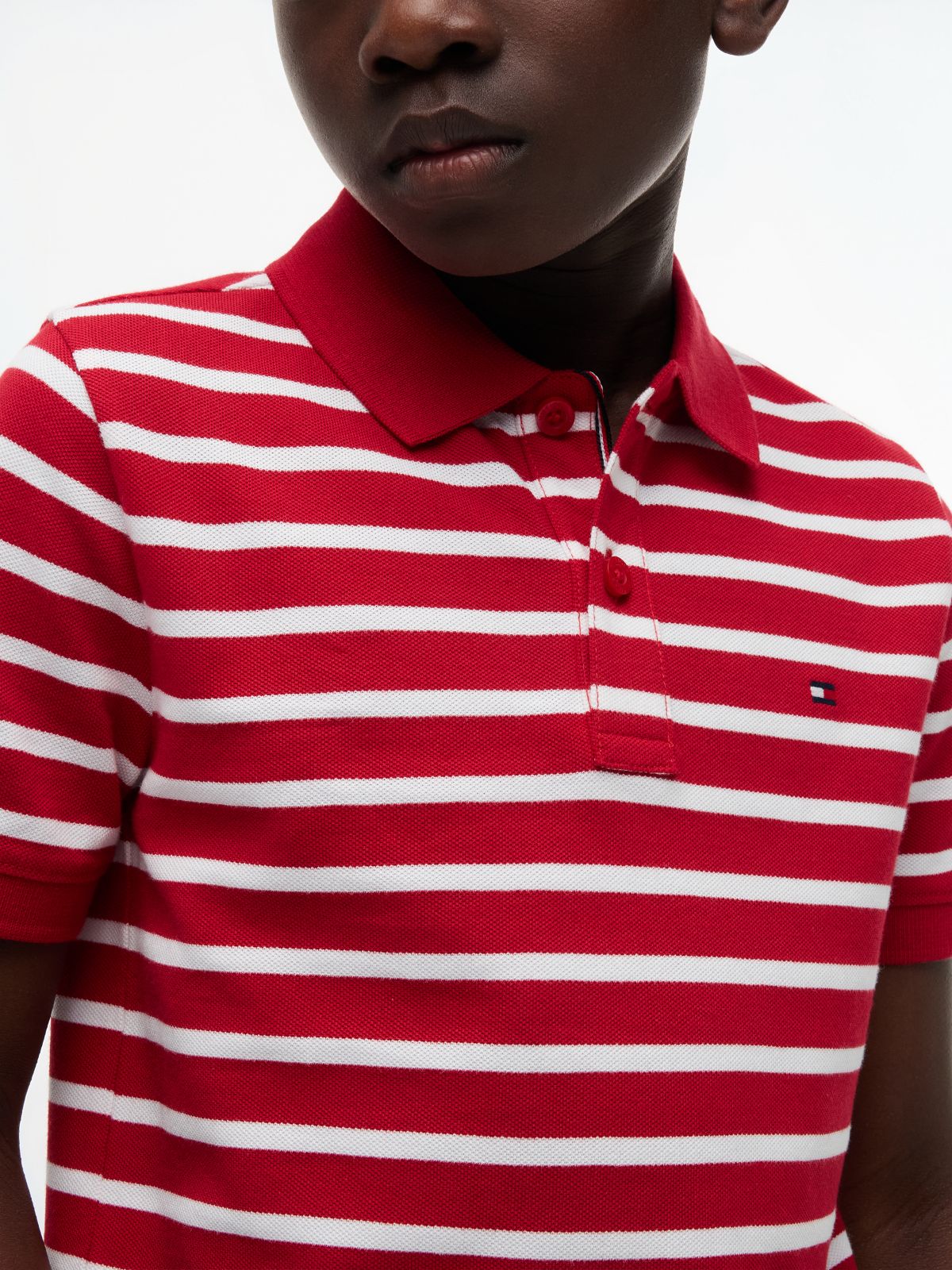 Essential Flag Embroidery Pique Polo Shirt — Multi