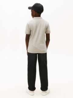 Essential Flag Embroidery Pique Polo Shirt — Grey 4
