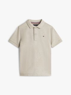 Essential Flag Embroidery Pique Polo Shirt — Grey 5