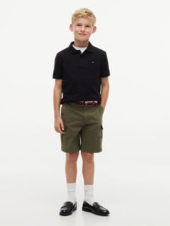 Essential Flag Embroidery Pique Polo Shirt — Black 2