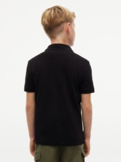 Essential Flag Embroidery Pique Polo Shirt — Black 4