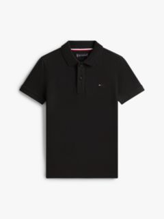 Essential Flag Embroidery Pique Polo Shirt — Black 5