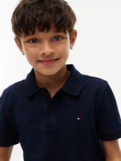 Essential Flag Embroidery Pique Polo Shirt — Blue 3