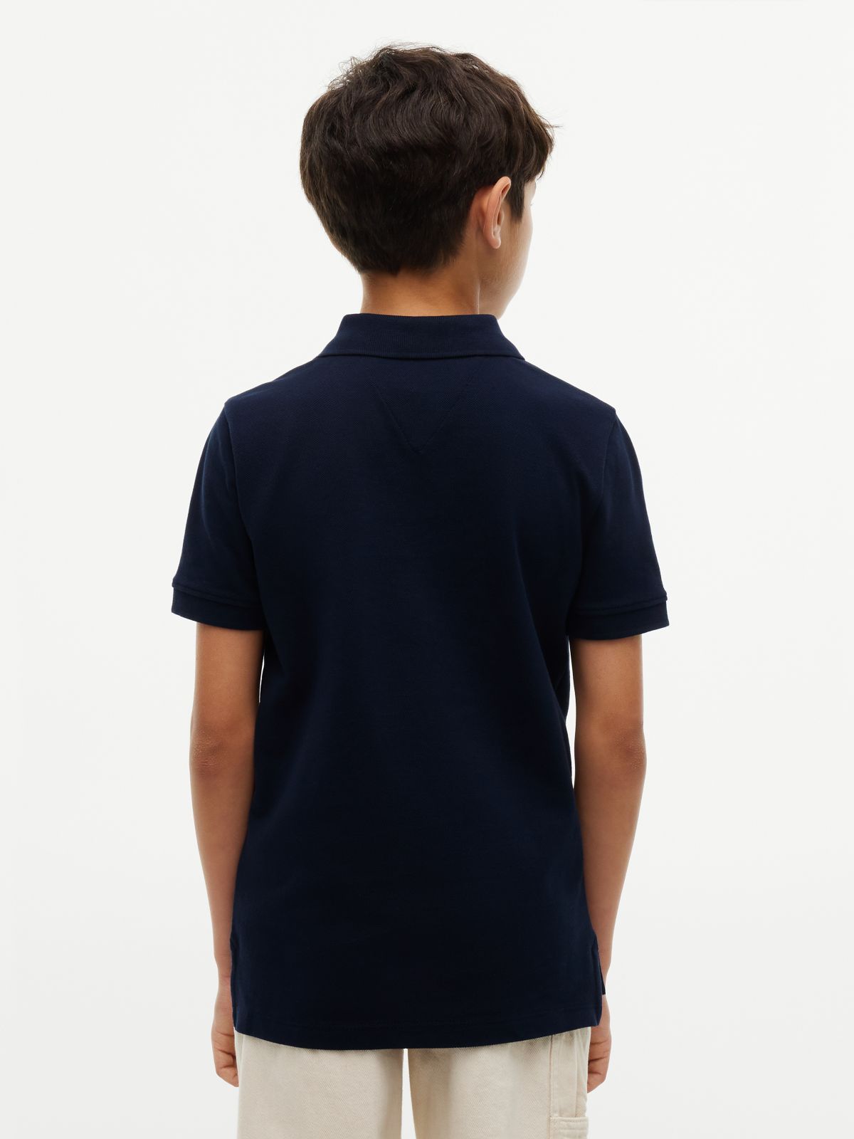 Essential Flag Embroidery Pique Polo Shirt — Blue