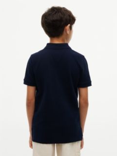 Essential Flag Embroidery Pique Polo Shirt — Blue 4