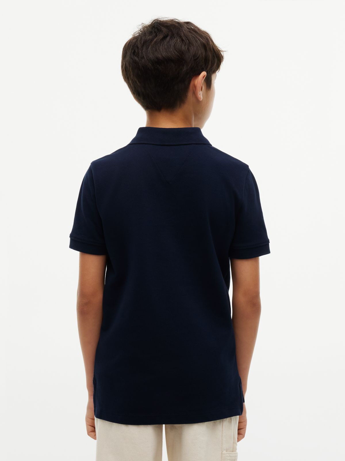 Essential Flag Embroidery Pique Polo Shirt — Blue