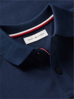 Essential Flag Embroidery Pique Polo Shirt — Blue 7