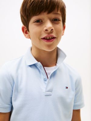 blue contrast trim polo shirt for boys tommy hilfiger