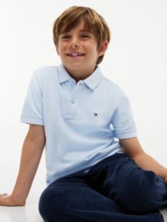 Essential Flag Embroidery Pique Polo Shirt — Blue 3