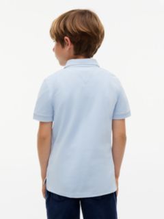 Essential Flag Embroidery Pique Polo Shirt — Blue 6